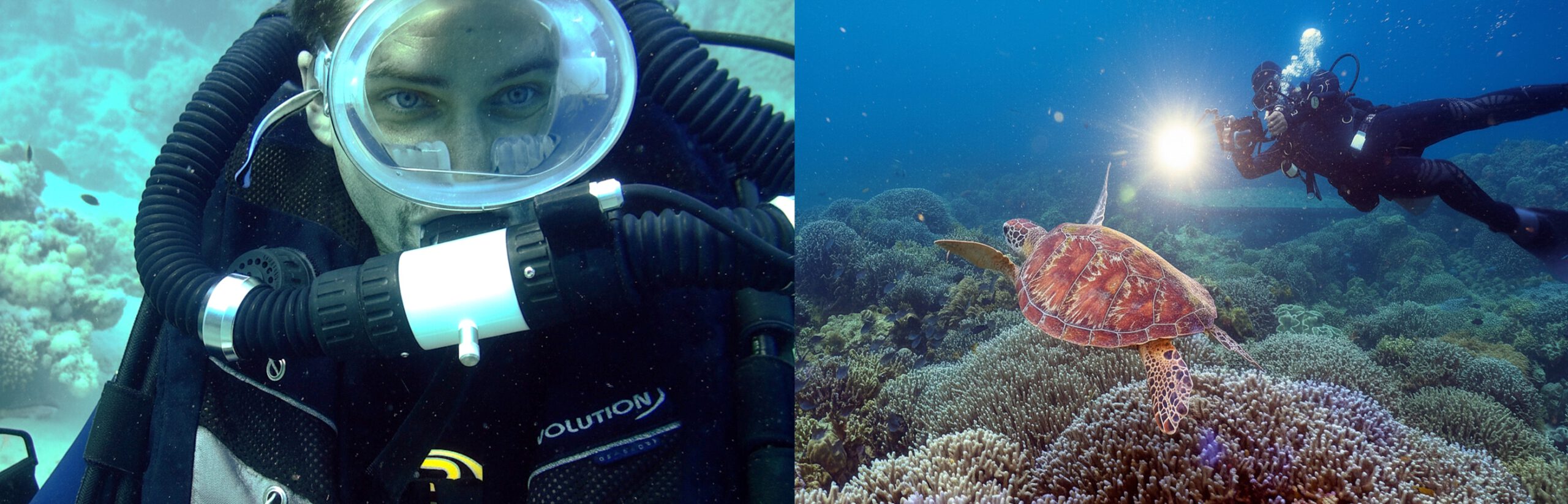 Camera man from Blue Water Fascination filming underwater stock footage and underwter films
